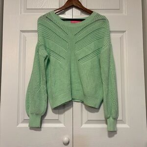 Lilly Pulitzer Mint Green Cropped Knit Sweater Medium